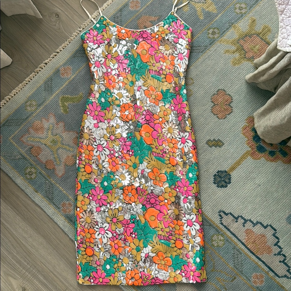Milly Annie Sequin Midi Dress 0